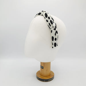 VeryShine Headband dalmatian print pleated headband hand sewn cross pattern hairband women hair accessory