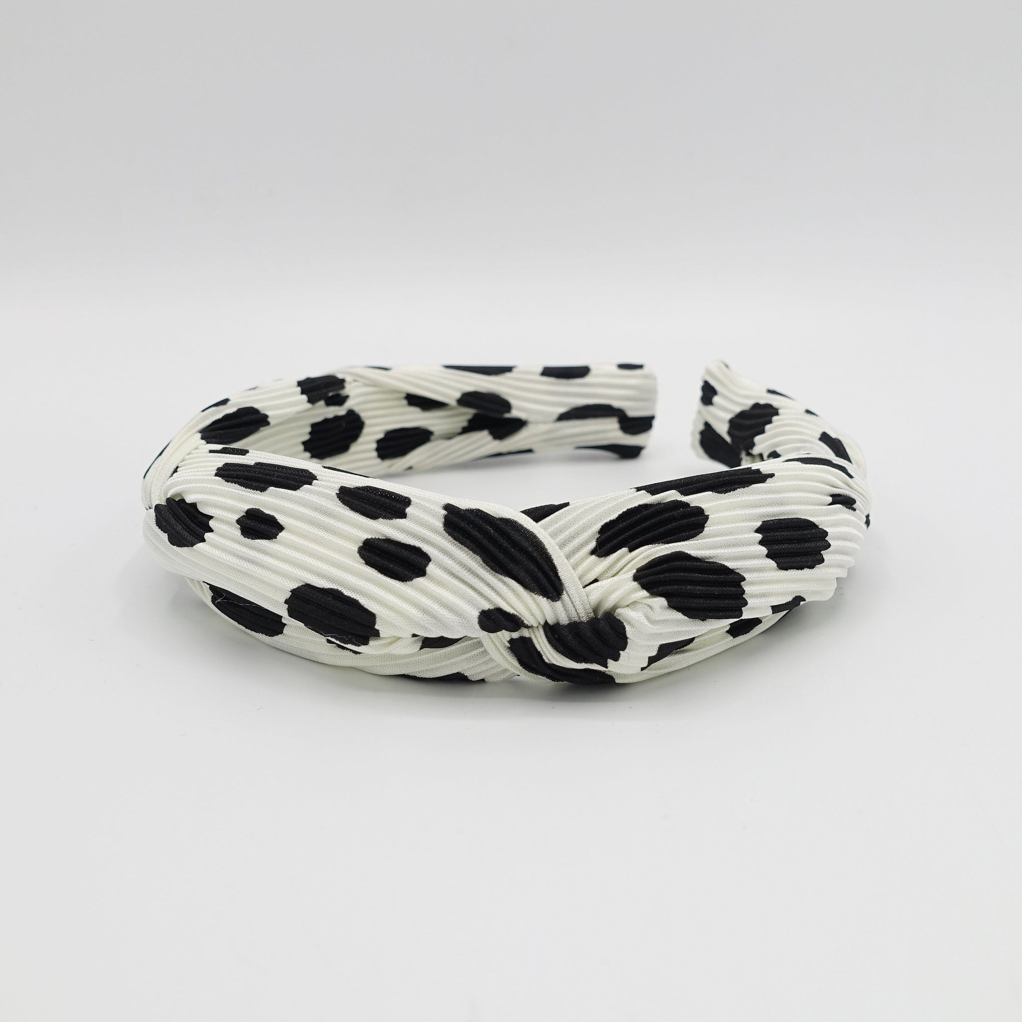 VeryShine Headband dalmatian print pleated headband hand sewn cross pattern hairband women hair accessory