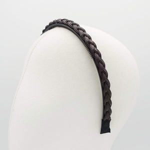 VeryShine Headband faux leather braided headband thin narrow womens hairband