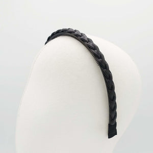 VeryShine Headband faux leather braided headband thin narrow womens hairband