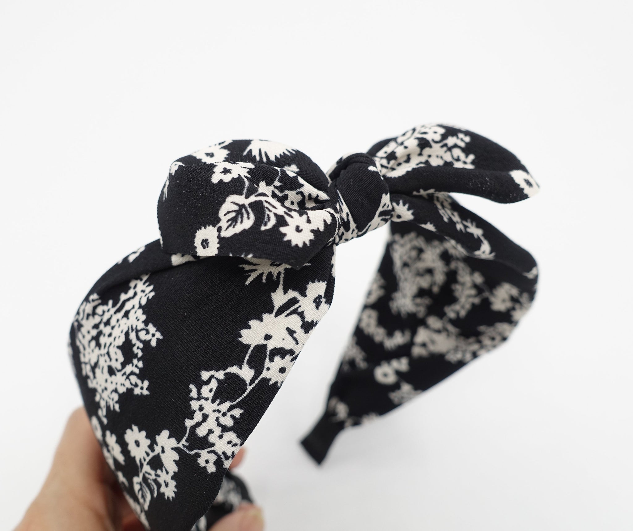VeryShine Headband flower stem print headband bow knot floral hairband for women