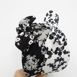 VeryShine Headband flower stem print headband bow knot floral hairband for women