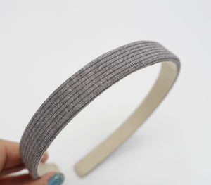 VeryShine Headband Gray comfort daily headband ribbed fabric narrow hairband for women