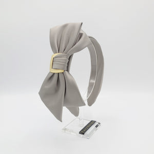 VeryShine Headband Gray gold buckle bow headband headband satin layered hair bow hairband for women