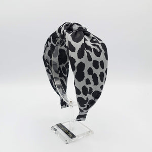 VeryShine Headband Gray leopard top knot headband animal print hairband for women