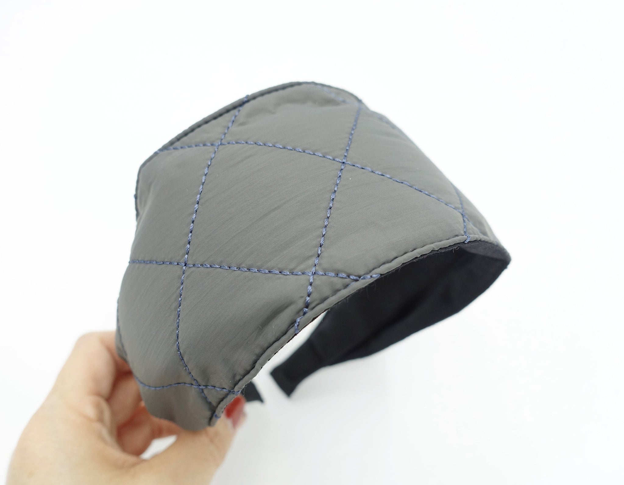 VeryShine Headband Gray quilted headband padding headband flat style Fall Winter hair accessory for women