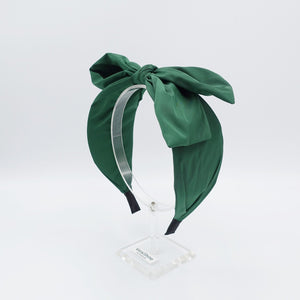 VeryShine Headband Green wired bow headband polyamide simple stylish hairband woman hair accessory
