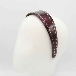 VeryShine Headband high gloss PU headband double stitch hairband for women