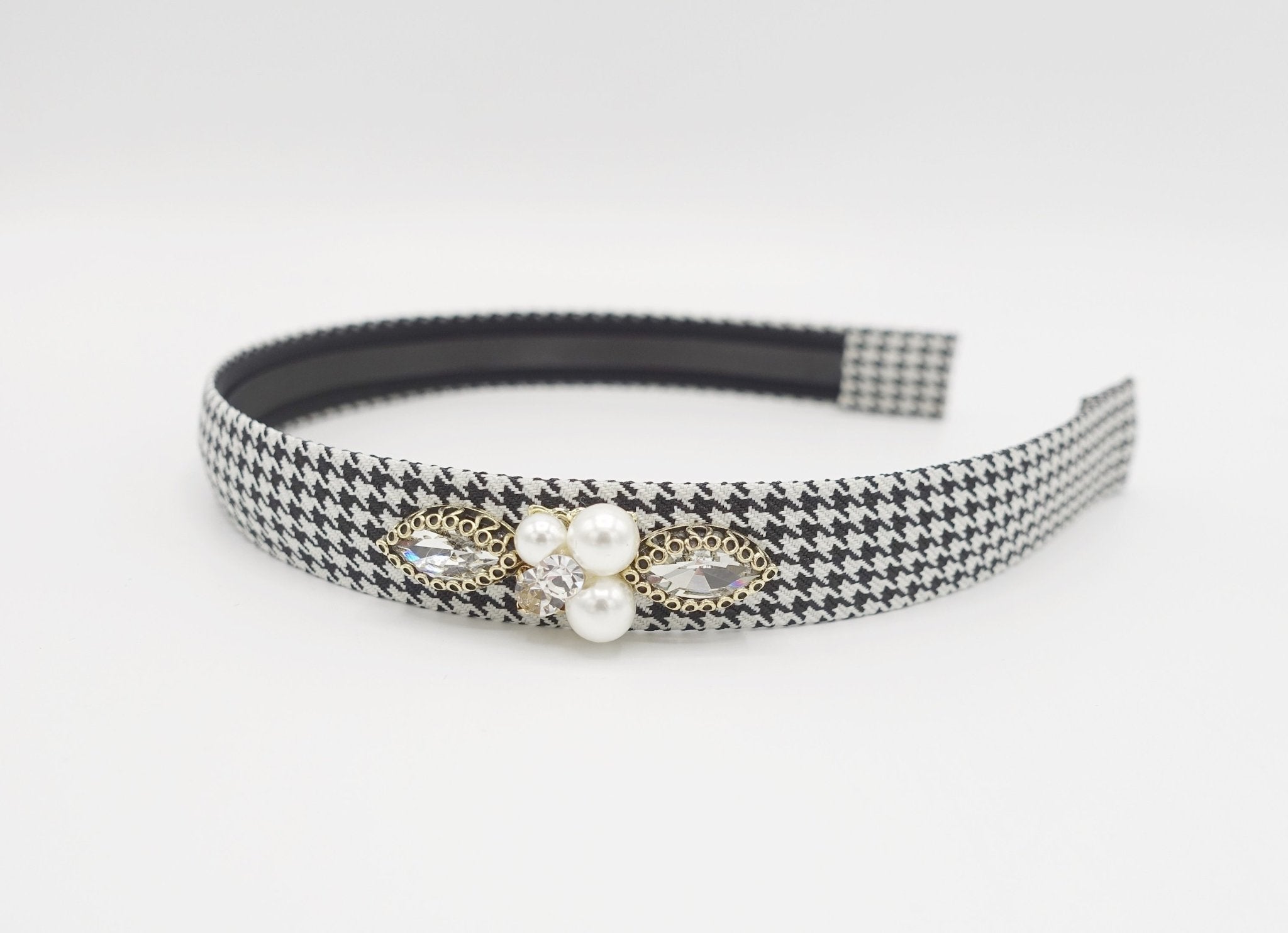 VeryShine Headband houndstooth headband jeweled embellished hairband for women
