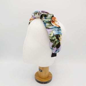 VeryShine Headband large flower print headband pleated hairband colorful hair accessory for women