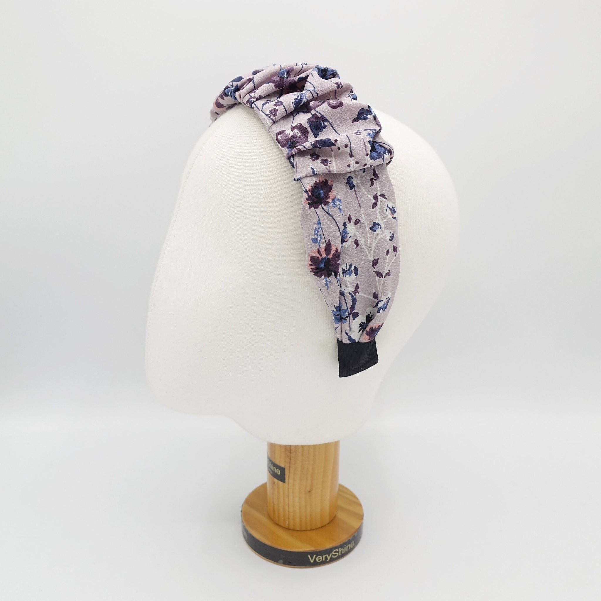 VeryShine Headband Lavender multi floral print headband flower print hairband pleated hair accessory for women