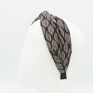 VeryShine Headband leaves print headband twist cross hairband women hair accessory