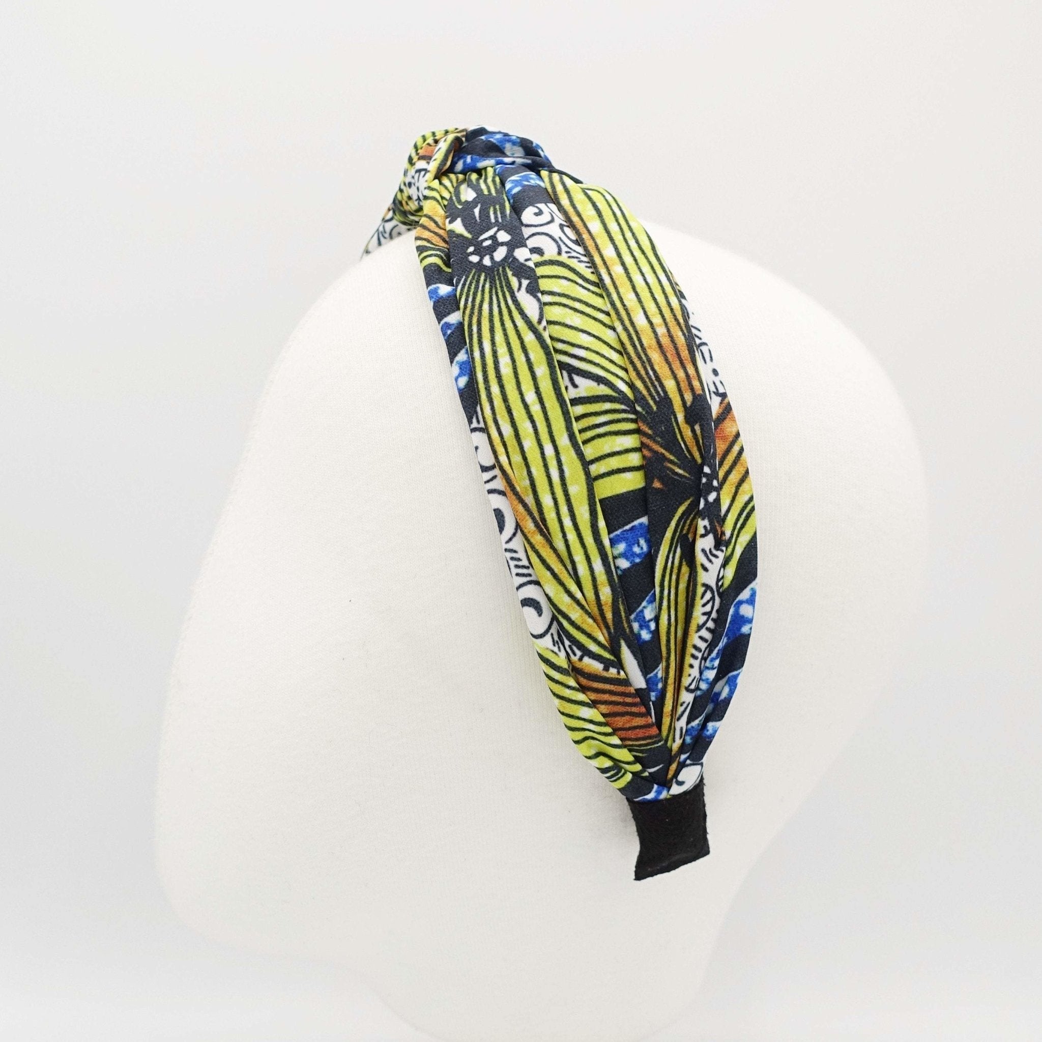 VeryShine Headband Lemon yellow palm tree print knot headband vivid Spring Summer hairband for women