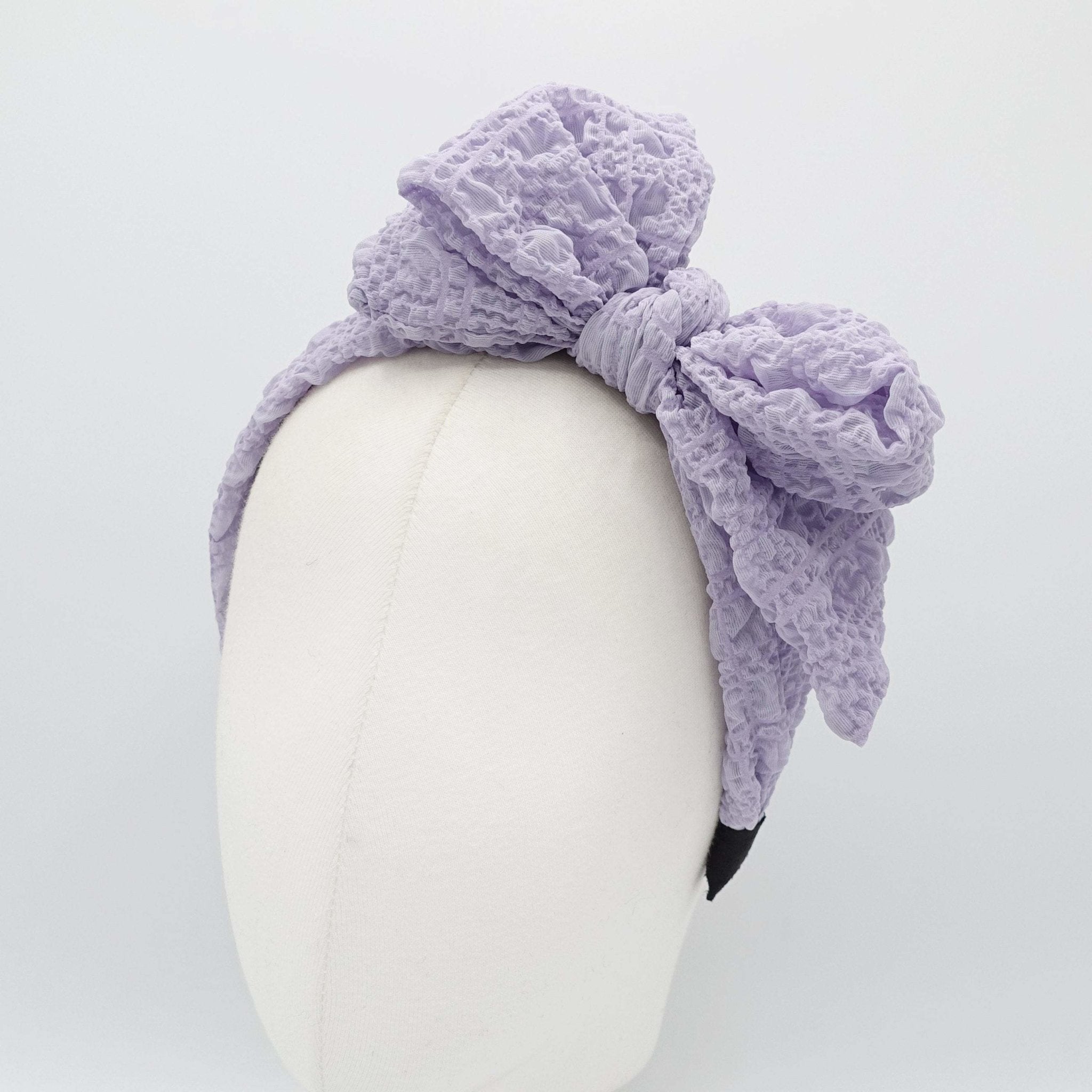 VeryShine Headband Light violet Spring headband bumpy bow knot hairband for women