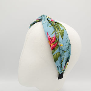 VeryShine Headband linen leaf print headband vacation hairband for women