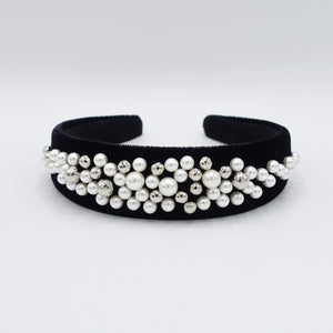 VeryShine Headband Mary pearl luxury double velvet black fashion headband women hairband