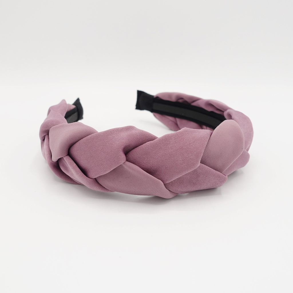 VeryShine Headband Mauve no-pleats braided headband for women