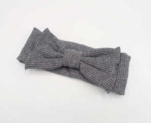 VeryShine Headband Melange gray bow knot knit headband corrugated headwrap hair turban