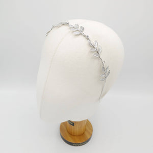 VeryShine Headband metal leaves branch headband thin bridal hair accessory