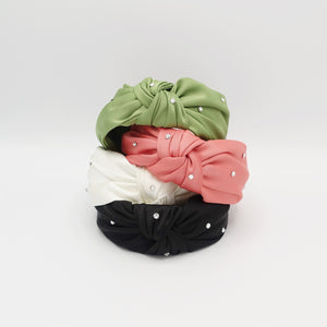 VeryShine Headband metro chic satin knot headband rhinestone embellished  swallow hairband for women