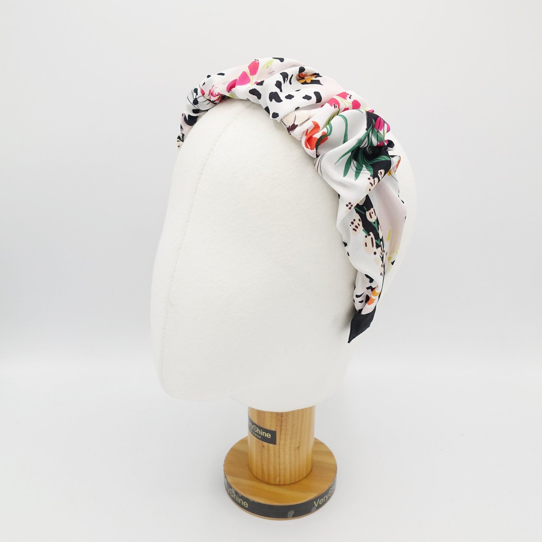 VeryShine Headband multi floral print headband flower print hairband pleated hair accessory for women