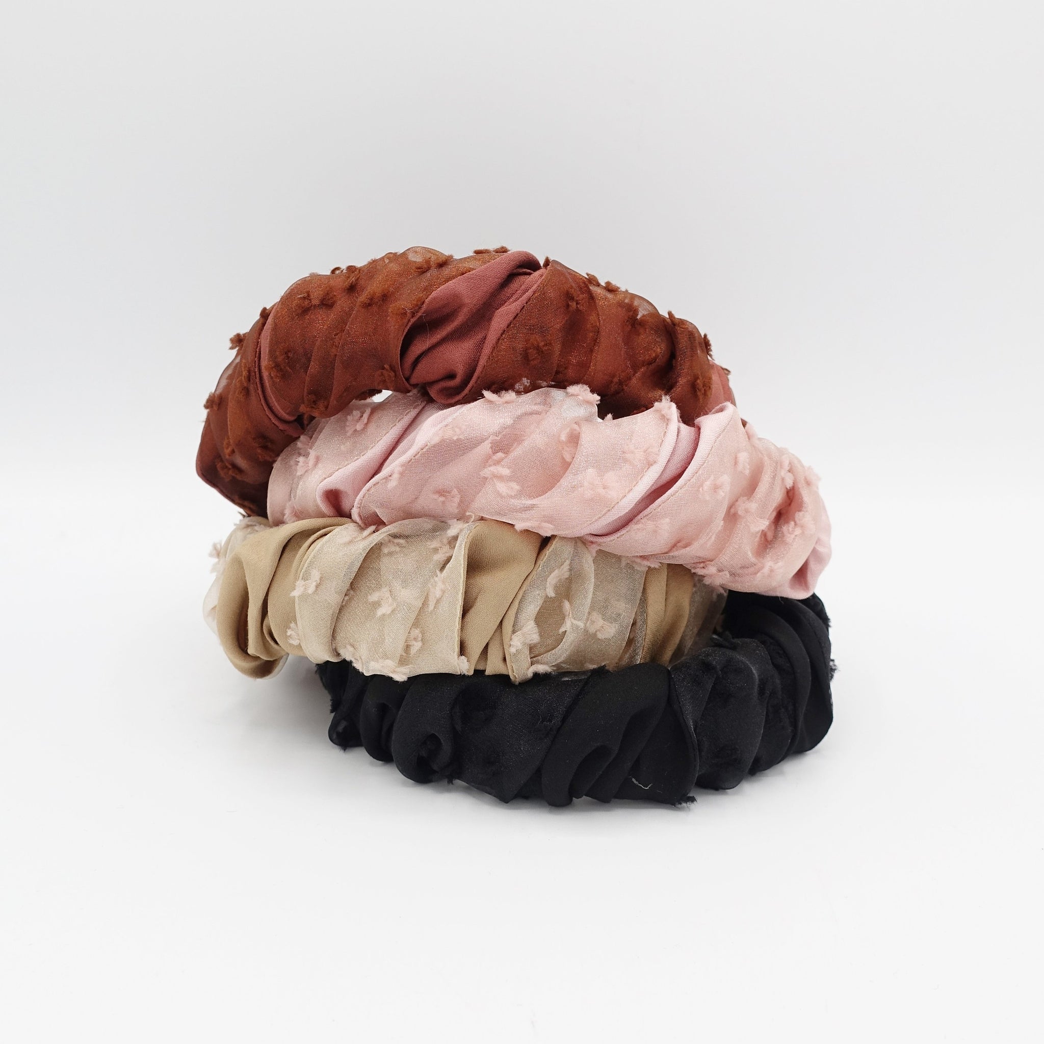 VeryShine Headband organza satin headband spiral wave feminine style hair accessory for women
