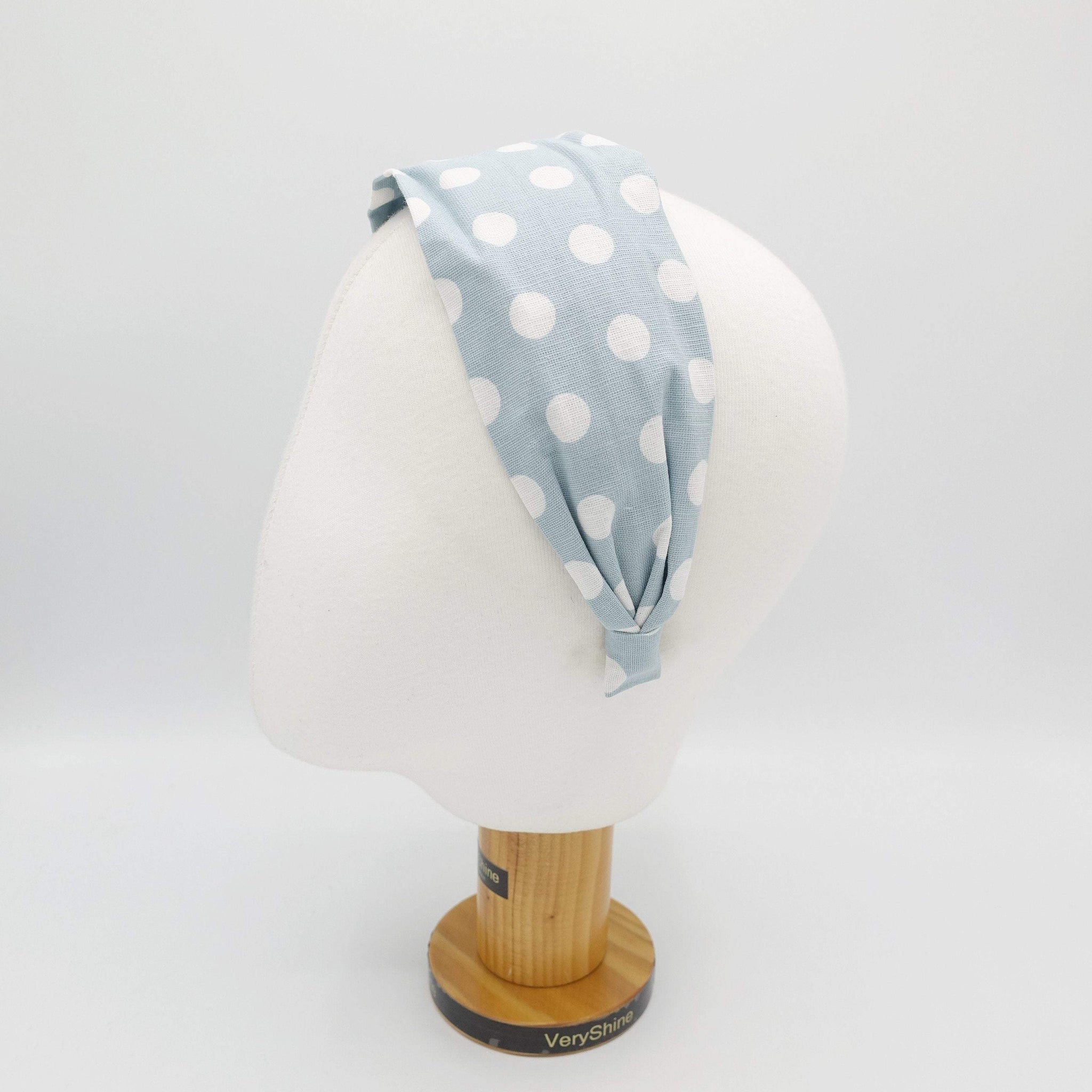VeryShine Headband Pale sky-blue dot flat headband casual wide hairband hair accessory for women