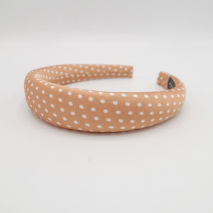 VeryShine Headband Peach narrow version polka dot print padded headband for women