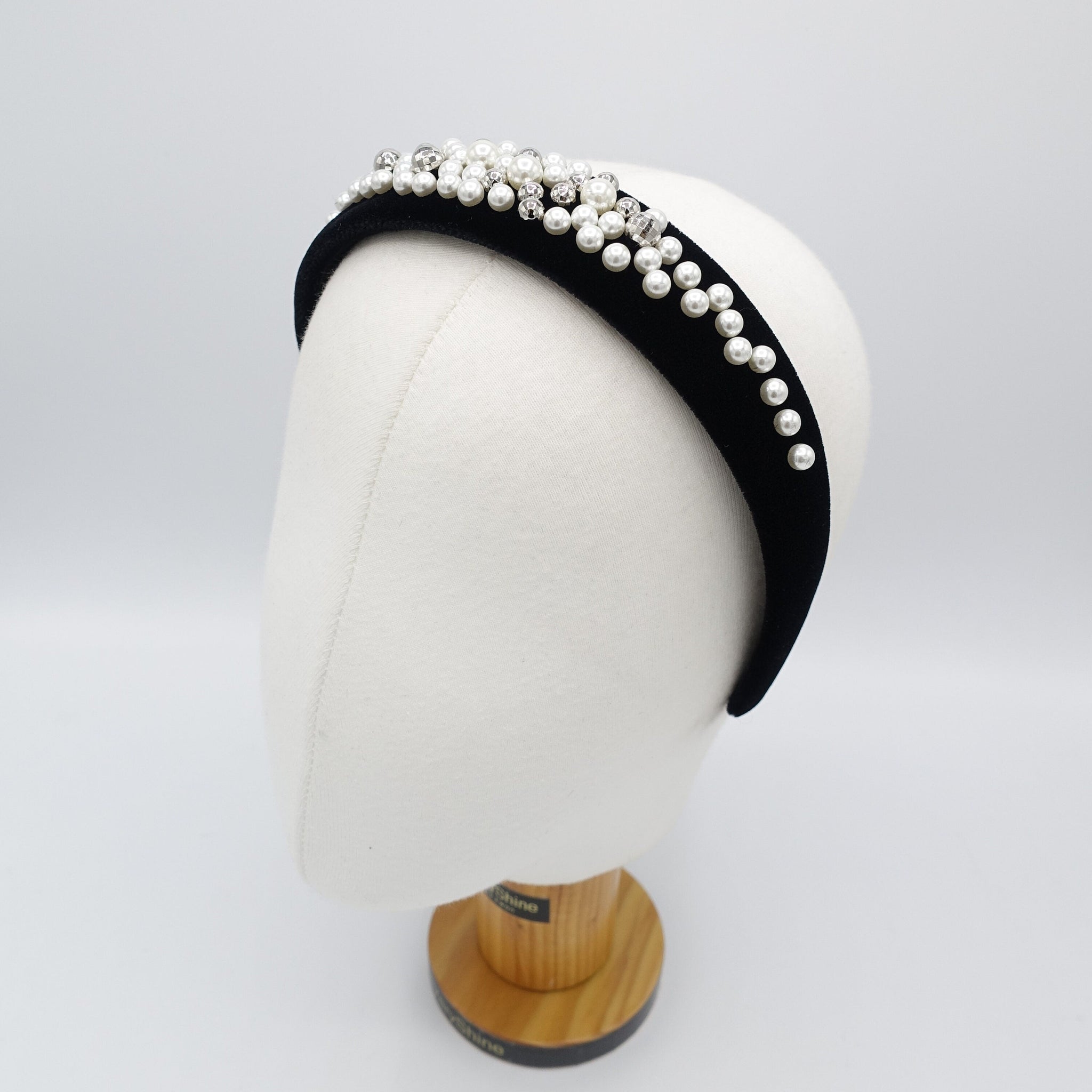 VeryShine Headband pearl luxury double velvet black fashion headband women hairband