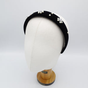 VeryShine Headband pearl luxury double velvet black fashion headband women hairband