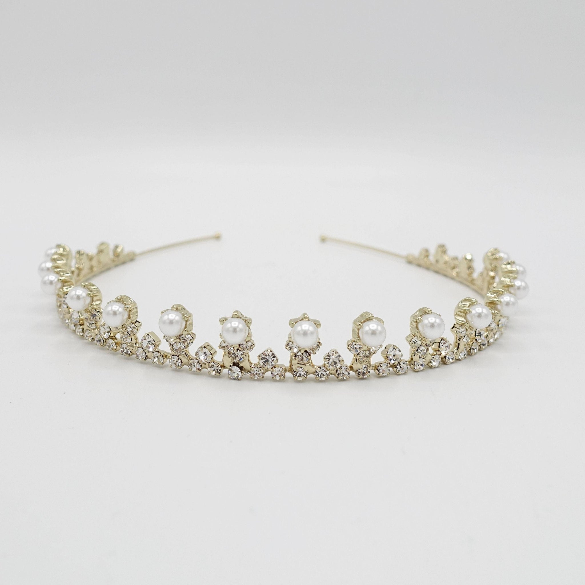 VeryShine Headband pearl rhinestone bridal headband bling tiara hair accessory for brides
