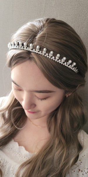 VeryShine Headband pearl rhinestone bridal headband bling tiara hair accessory for brides