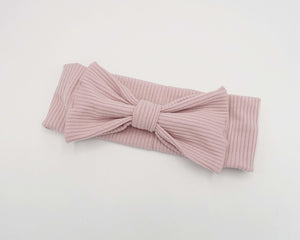 VeryShine Headband Pink bow knot knit headband corrugated headwrap hair turban