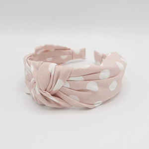 VeryShine Headband Pink cotton dot headband top knot hairband for women