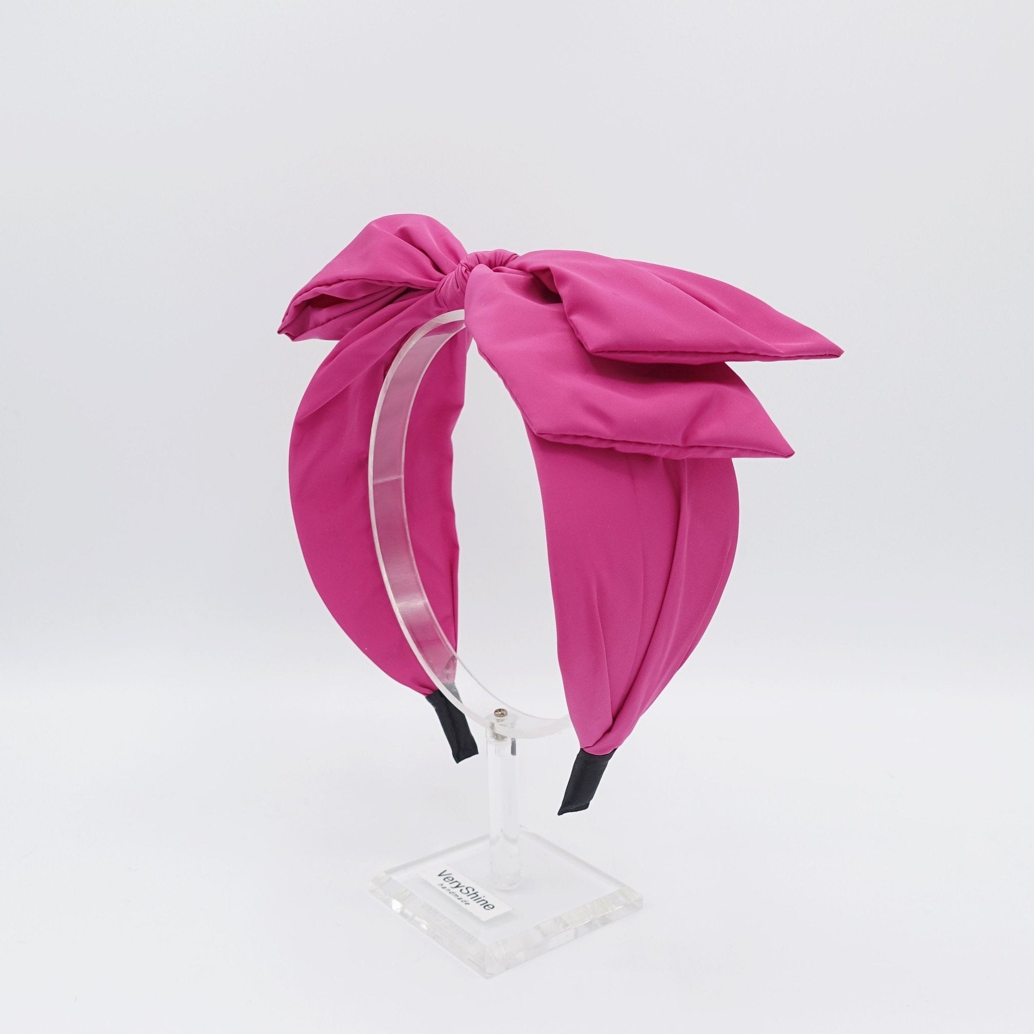 VeryShine Headband Pink wired bow headband polyamide simple stylish hairband woman hair accessory