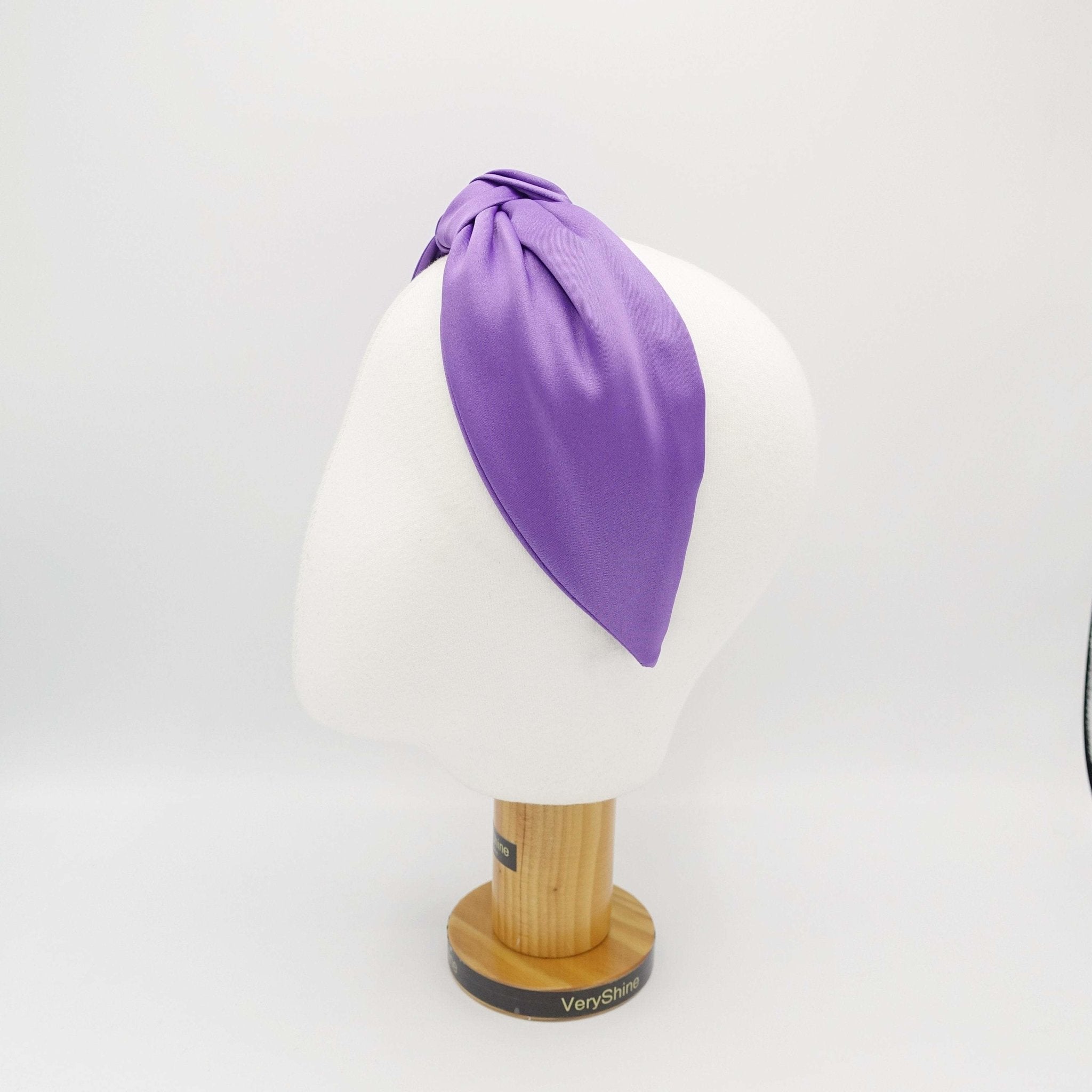 VeryShine Headband Purple metro chic satin knot headband solid swallow hairband for women