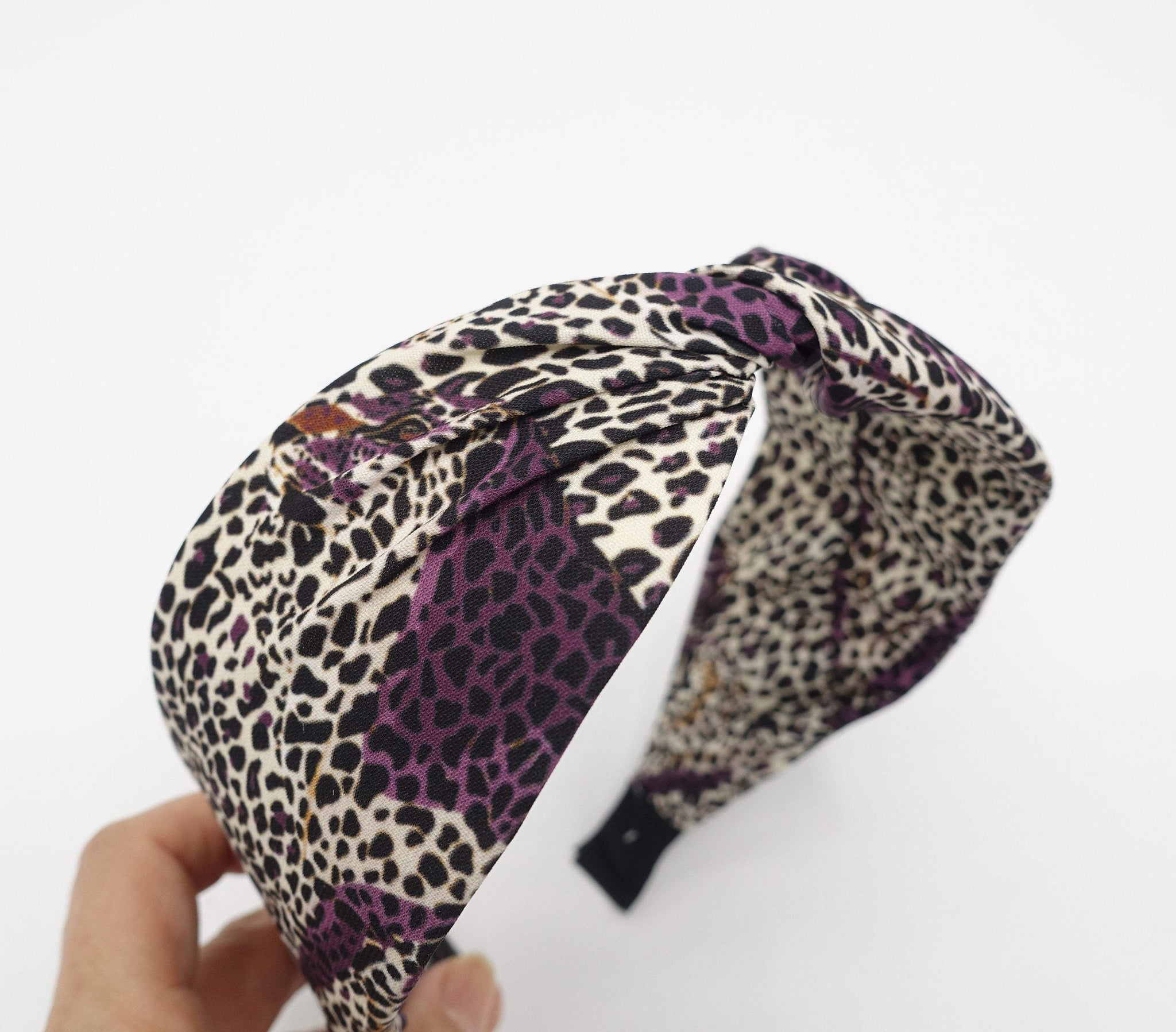 VeryShine Headband Purple modified leopard print headband animal print cross hairband for women