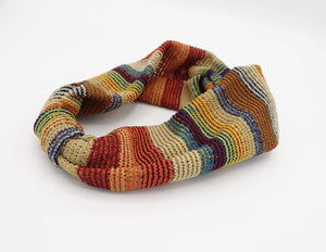 VeryShine Headband Red wine stripe knit turban headband