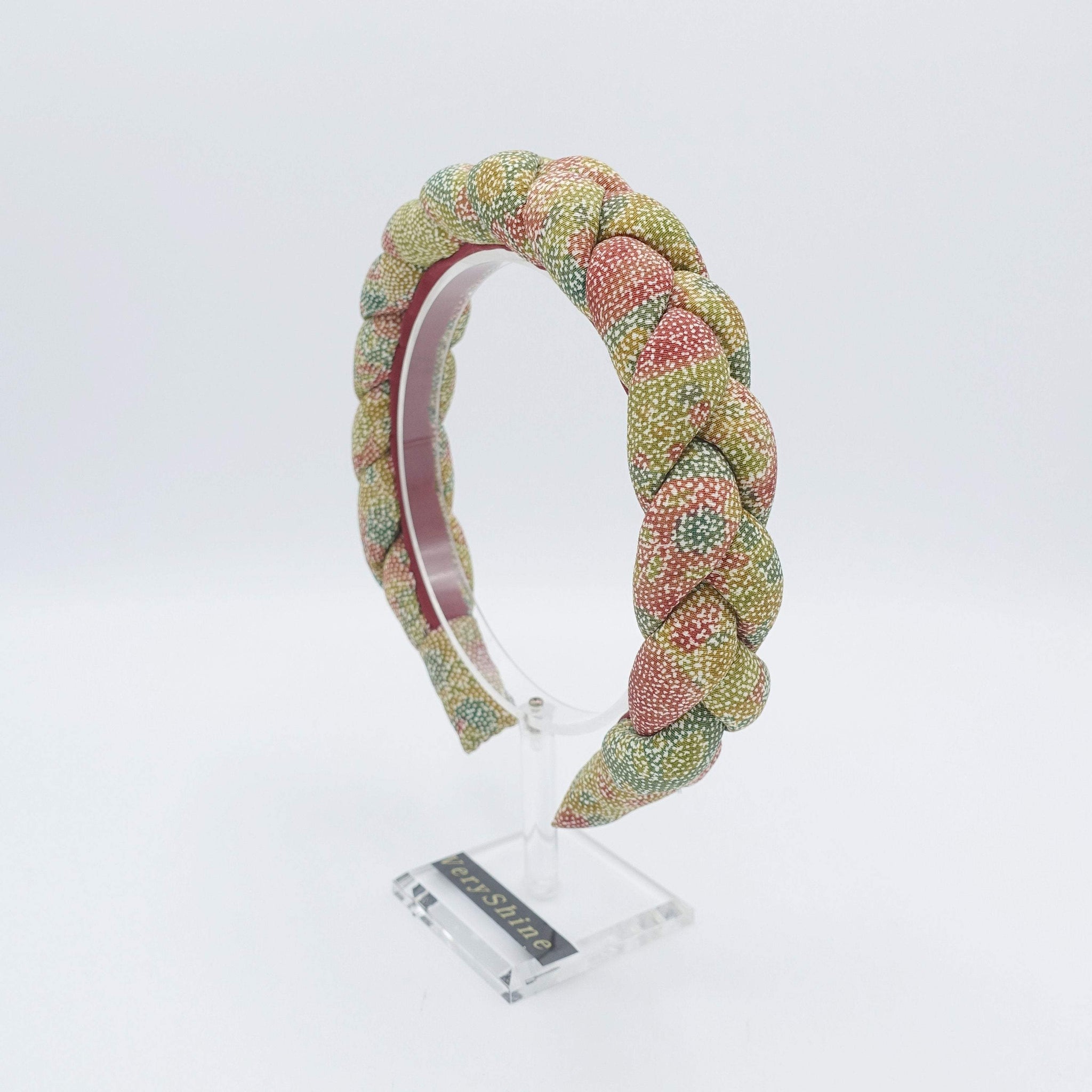 VeryShine Headband silk braided headband floral print padded hairband luxury hair accessory for women-VS202107
