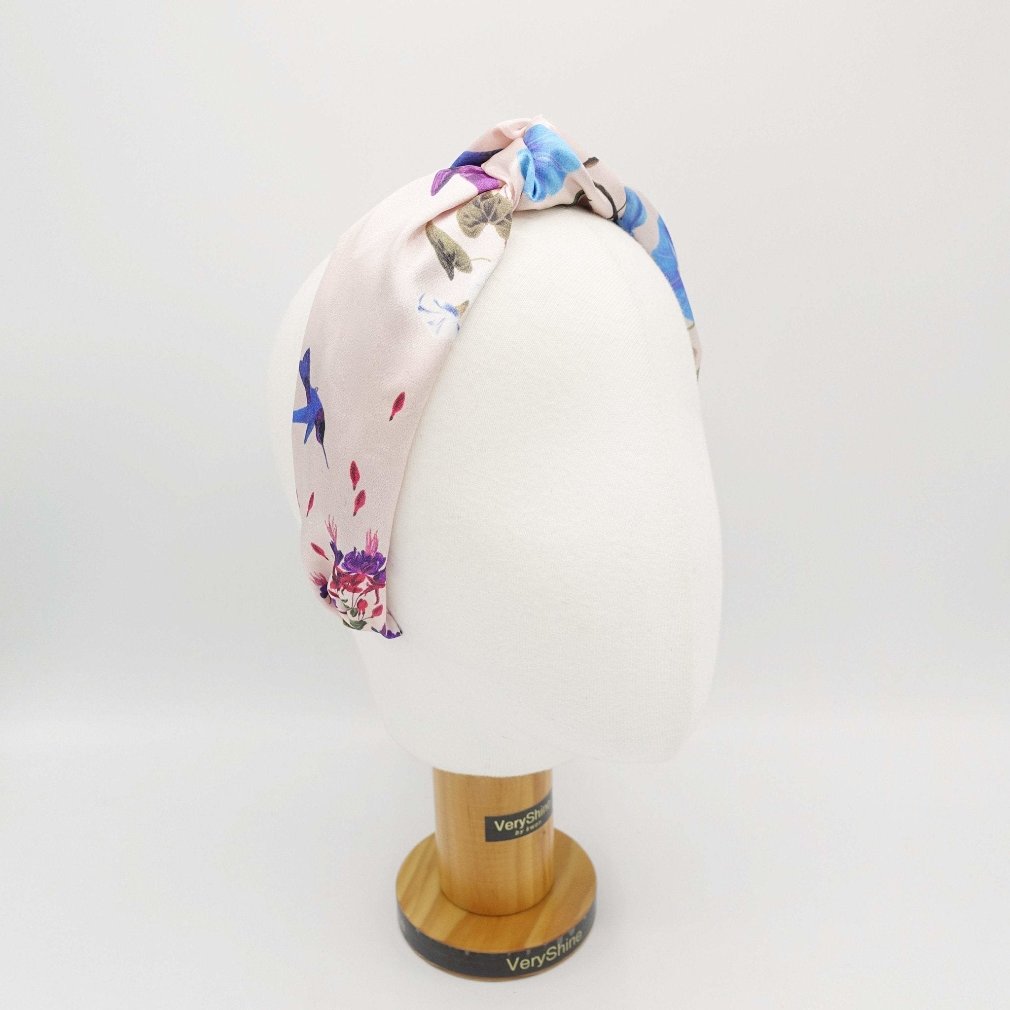 VeryShine Headband silk headband flower print knot hairband luxury hair accessory for women