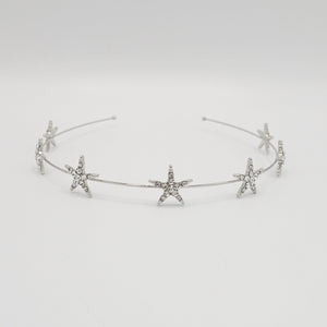 VeryShine Headband Silver stellar road rhinestone star headband thin headband for women