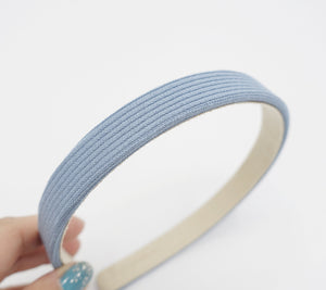 VeryShine Headband Sky blue comfort daily headband ribbed fabric narrow hairband for women
