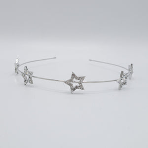 VeryShine Headband Small silver star headband rhinestone embellished hairband for women