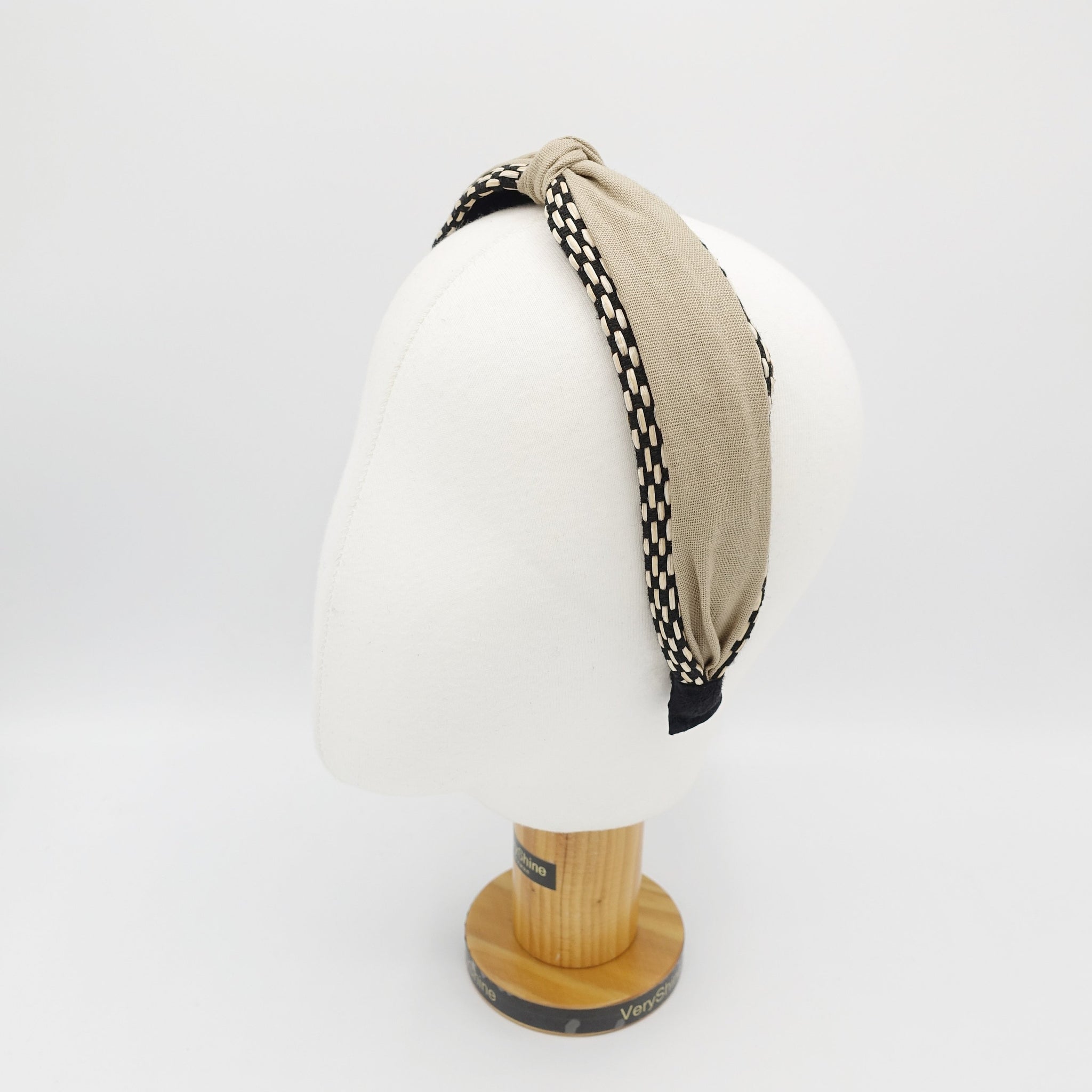 VeryShine Headband straw linen top knot headband Spring Summer hair accessory for women