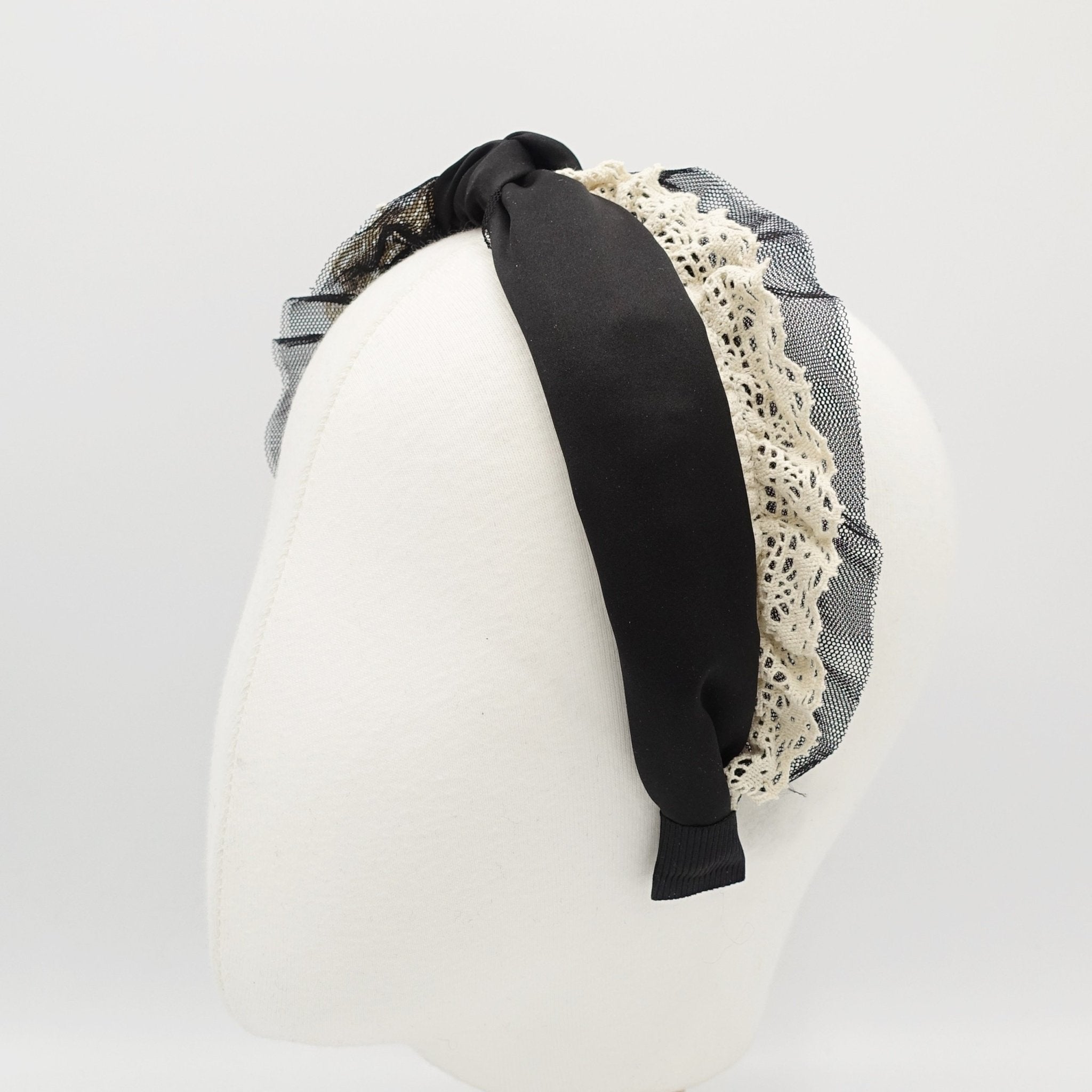 VeryShine Headband trim decorated satin knot headband for women