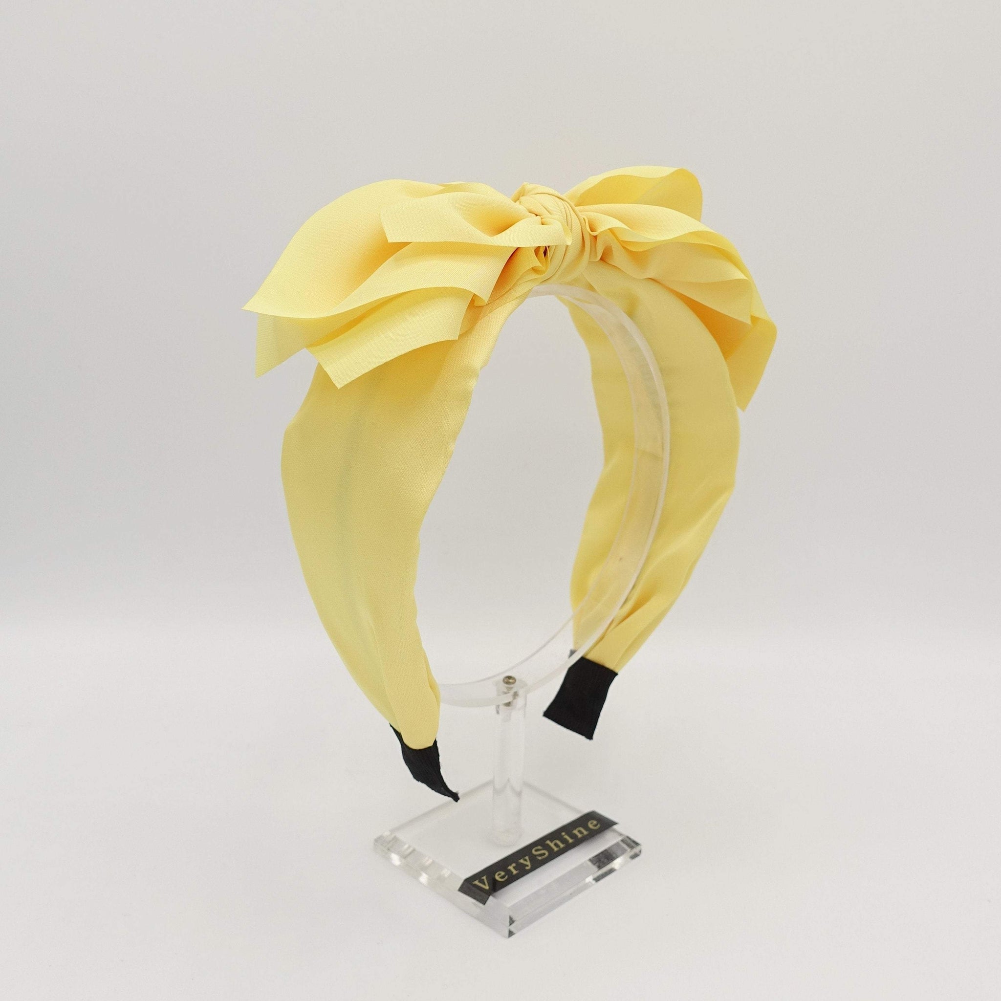 VeryShine Headband triple layered bow knot headband chiffon solid hairband for women