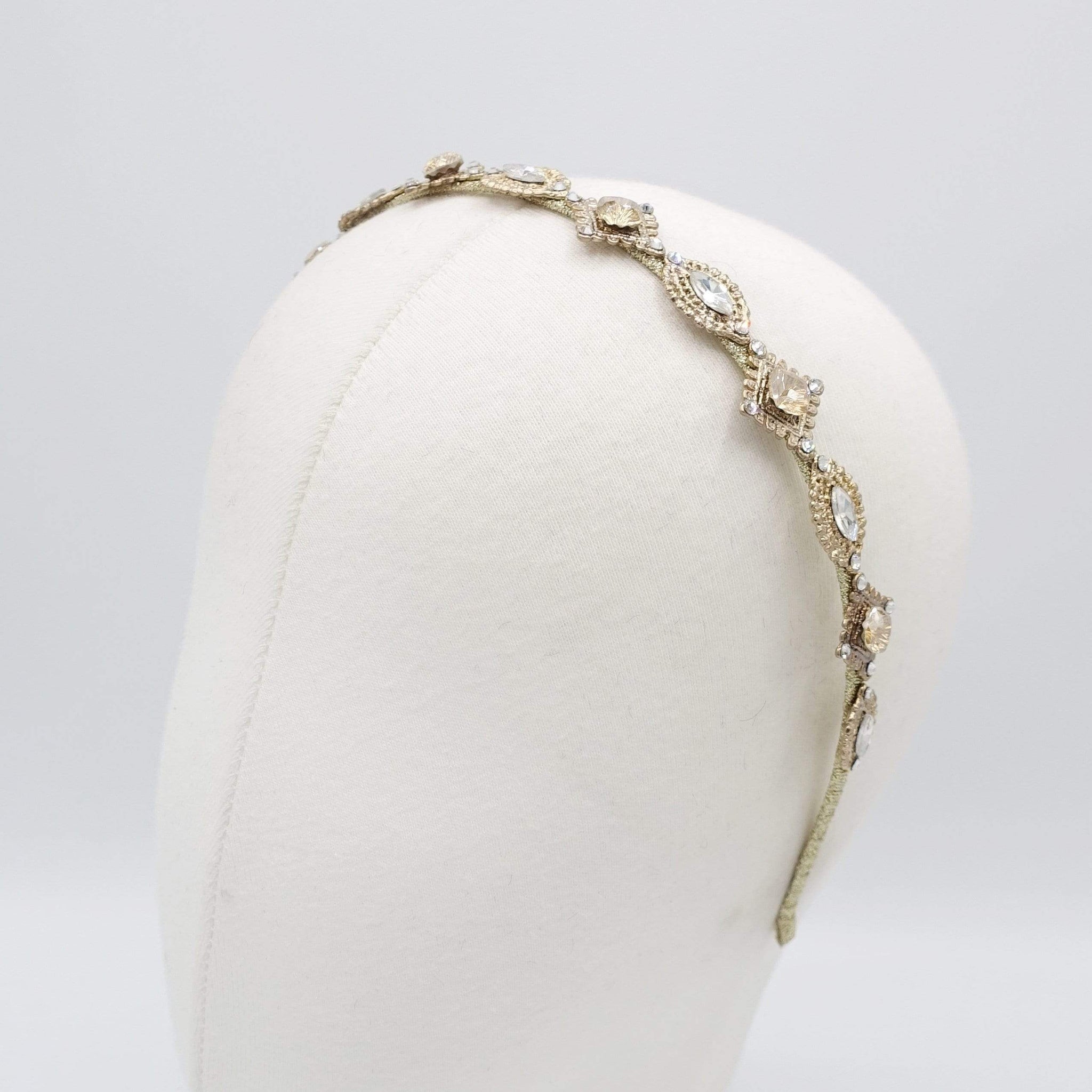 VeryShine Headband vintage thin headband rhinestone embellished metal hairband for women