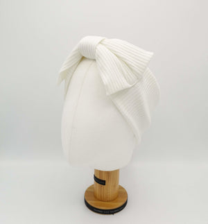 VeryShine Headband White bow knot knit headband corrugated headwrap hair turban