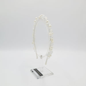 VeryShine Headband White color pearl crystal ball beaded headband