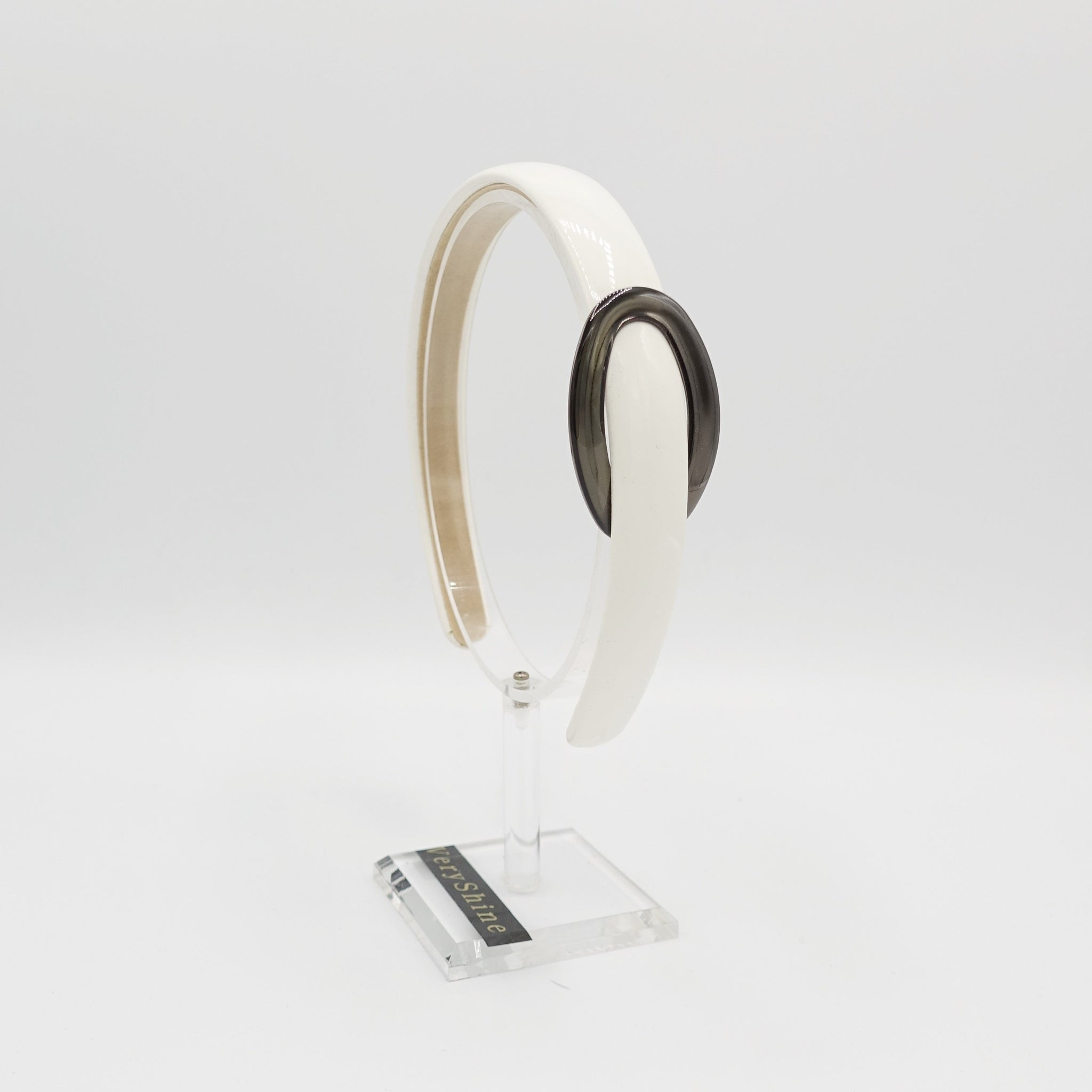 VeryShine Headband White gloss coated medium fashion headband